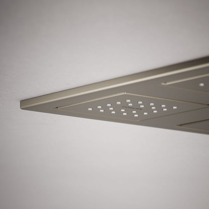 KOHLER K-98740 WaterTile Overhead shower panel with four 22-nozzle sprayheads, vibrant brushed nickel - view 4