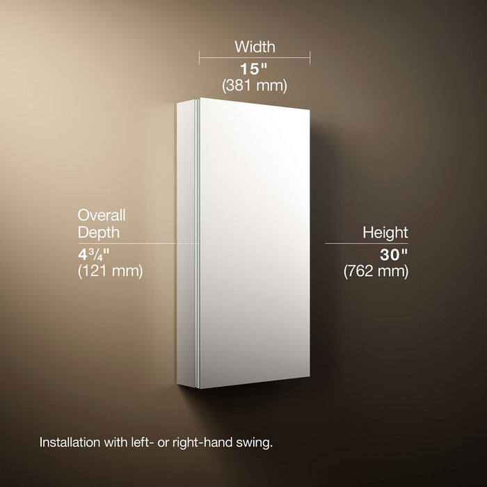 3/4 view of product with dimensions