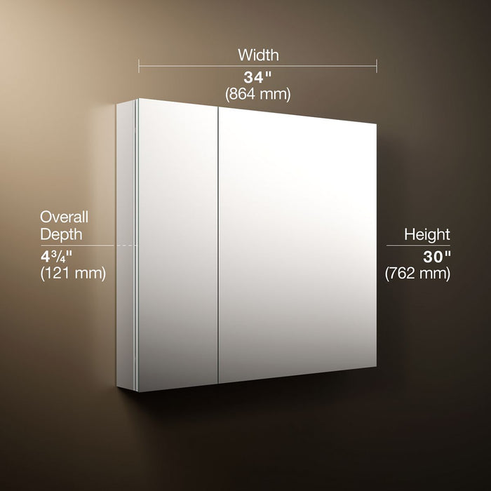 3/4 view of product with dimensions
