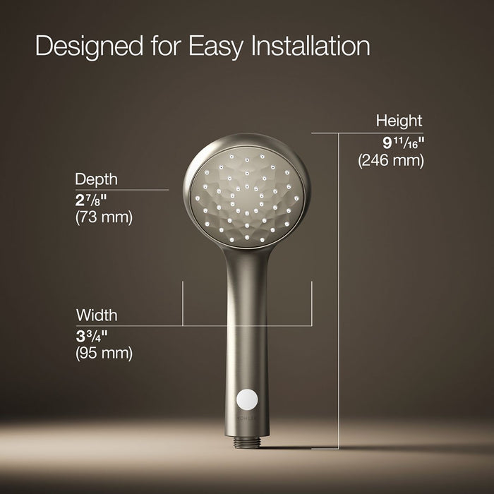 KOHLER K-99248 Awaken Single-function handshower with Eco-Boost, vibrant brushed nickel - view 4