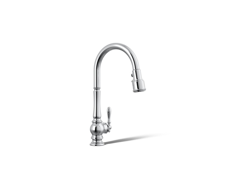KOHLER K-99259 Artifacts Pull-down kitchen sink faucet with three-function sprayhead