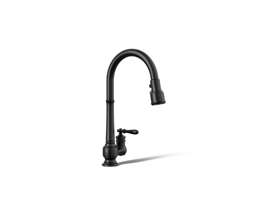 KOHLER Artifacts Pull-down kitchen sink faucet with three-function sprayhead