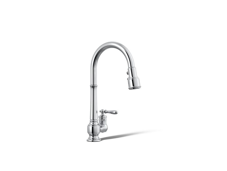 KOHLER K-99260 Artifacts Pull-down kitchen sink faucet with three-function sprayhead