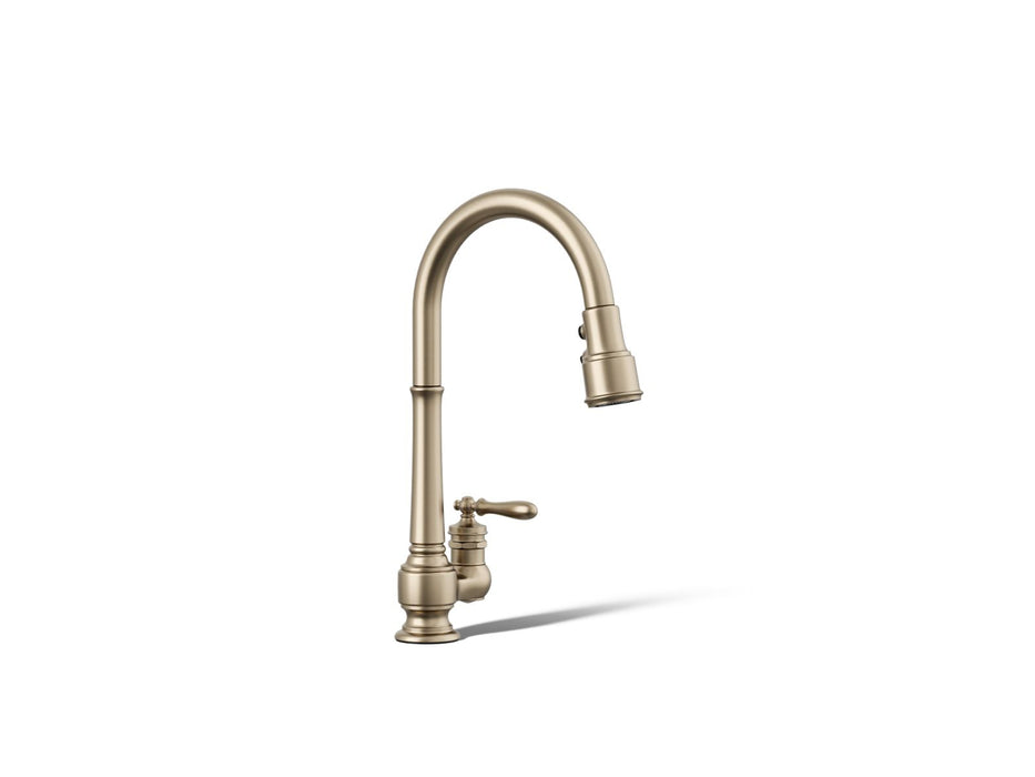 KOHLER K-99260 Artifacts Pull-down kitchen sink faucet with three-function sprayhead