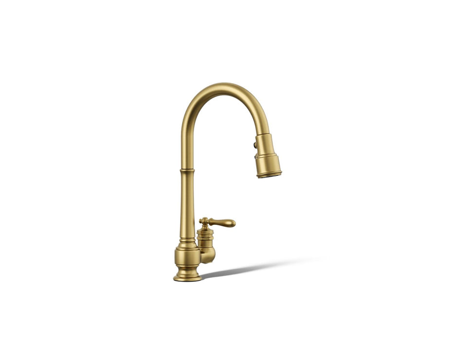 KOHLER Artifacts Pull-down kitchen sink faucet with three-function sprayhead