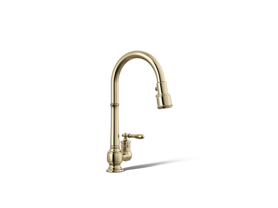 KOHLER Artifacts Pull-down kitchen sink faucet with three-function sprayhead