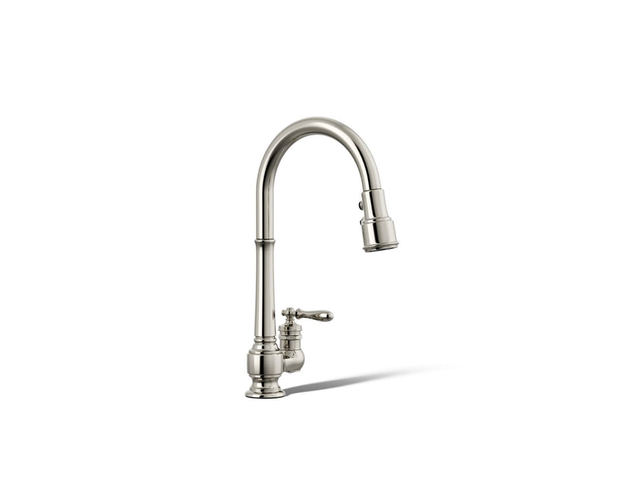 KOHLER K-99260 Artifacts Pull-down kitchen sink faucet with three-function sprayhead