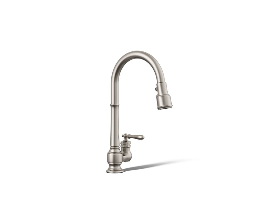 KOHLER K-99260 Artifacts Pull-down kitchen sink faucet with three-function sprayhead
