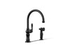 KOHLER Artifacts Single-handle kitchen sink faucet with two-function sprayhead