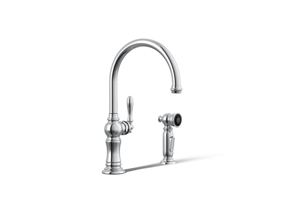 KOHLER K-99262 Artifacts Single-handle kitchen sink faucet with two-function sprayhead