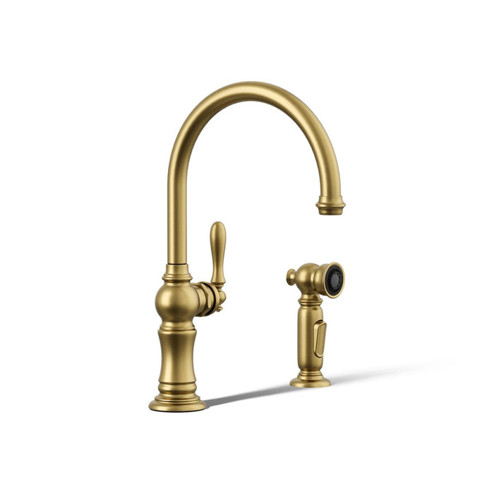 KOHLER Artifacts Single-handle kitchen sink faucet with two-function sprayhead