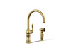 KOHLER K-99262 Artifacts Single-handle kitchen sink faucet with two-function sprayhead