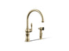 KOHLER Artifacts Single-handle kitchen sink faucet with two-function sprayhead