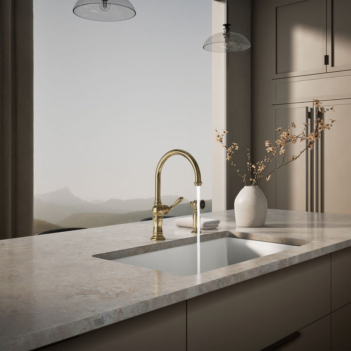 KOHLER Artifacts Single-handle kitchen sink faucet with two-function sprayhead