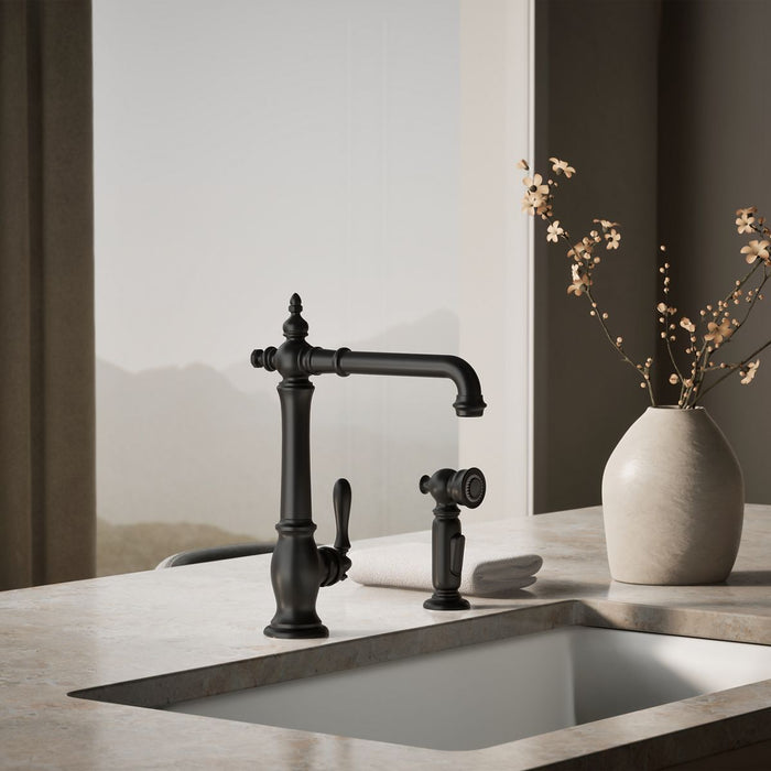 KOHLER Artifacts Single-handle kitchen sink faucet with side sprayer