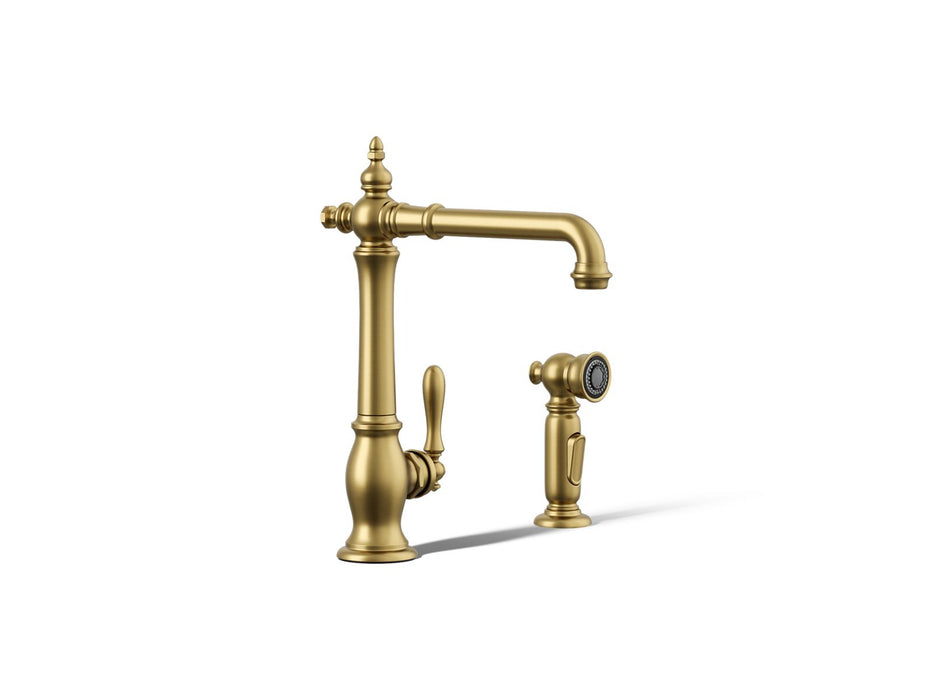 KOHLER Artifacts Single-handle kitchen sink faucet with side sprayer