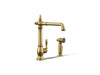KOHLER K-99265 Artifacts Single-handle kitchen sink faucet with side sprayer
