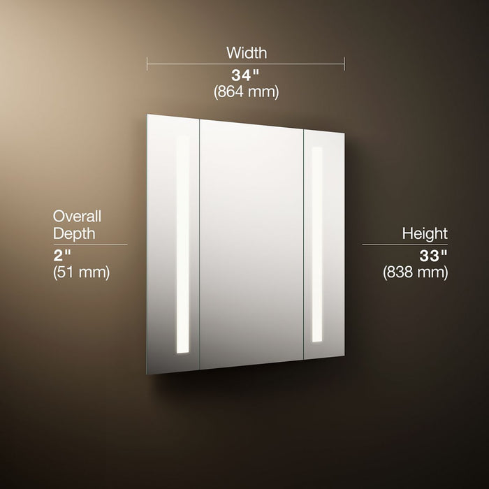 3/4 view of product with dimensions