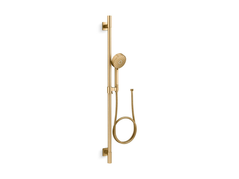 KOHLER K-99898 Awaken G110 2.0 gpm premium slidebar kit, vibrant brushed moderne brass
