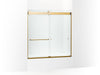 KOHLER K-CA33782-10L Stoneridge 61-7/16" H frameless sliding bath door with 3/8" -thick Crystal Clear glass