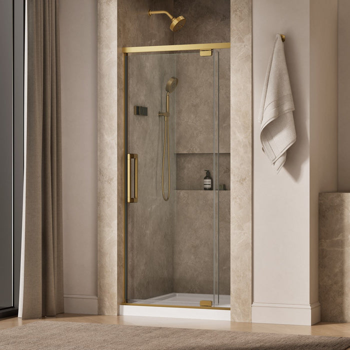 KOHLER K-CA37593-8L Statement 76" H pivot shower door with 5/16"-thick glass