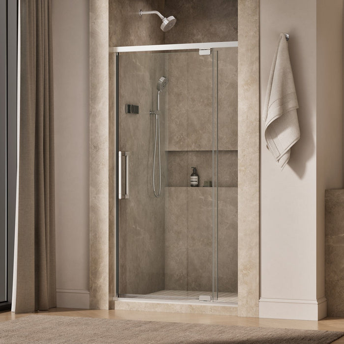 KOHLER K-CA37594-8L Statement 76" H pivot shower door with 5/16"-thick glass