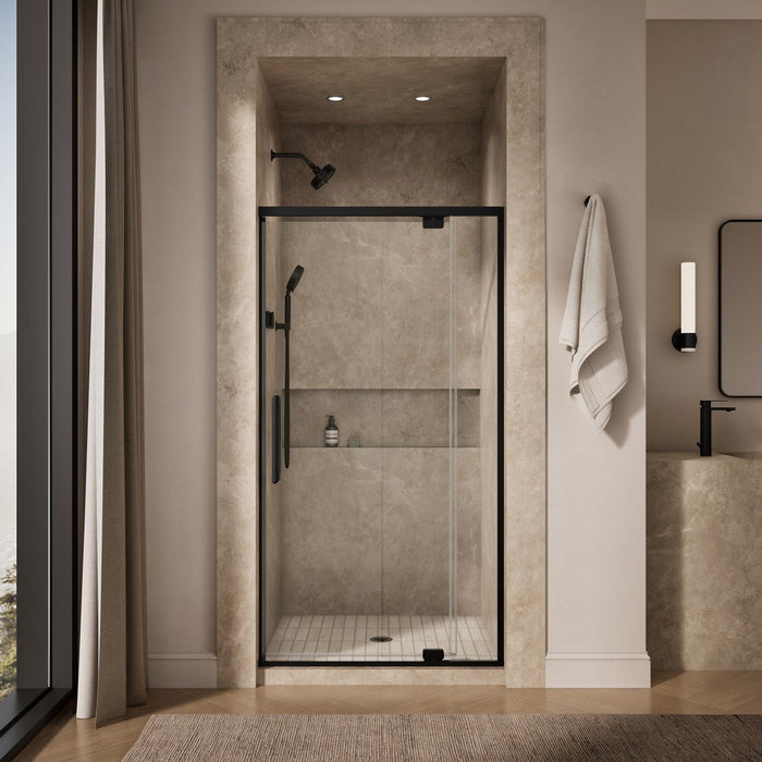 KOHLER K-CA37594-8L Statement 76" H pivot shower door with 5/16"-thick glass