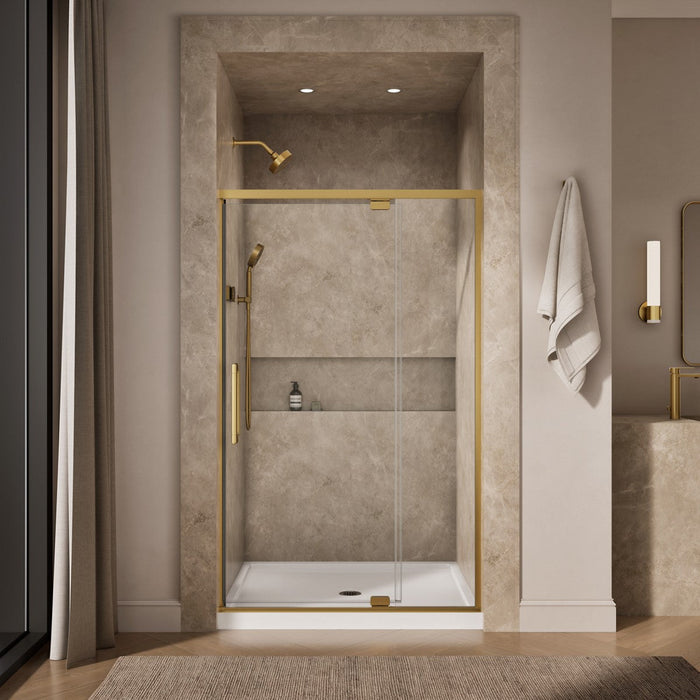 KOHLER K-CA37595-8L Statement 76" H pivot shower door with 5/16"-thick glass