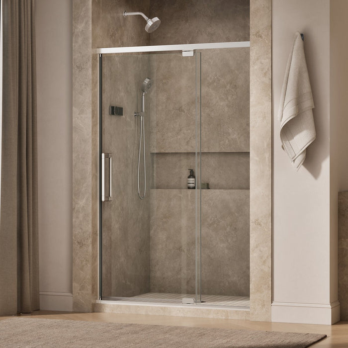 KOHLER K-CA37596-8L Statement 76" H pivot shower door with 5/16"-thick glass