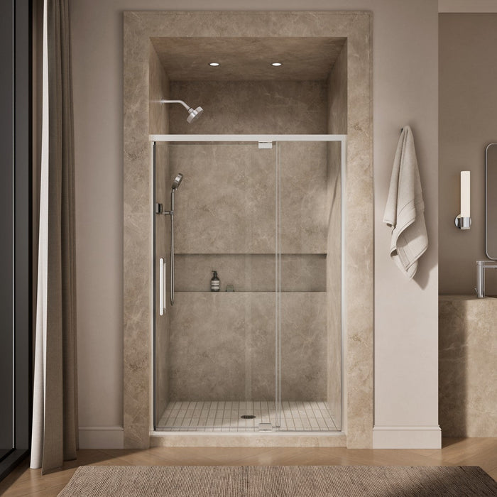 KOHLER K-CA37596-8L Statement 76" H pivot shower door with 5/16"-thick glass