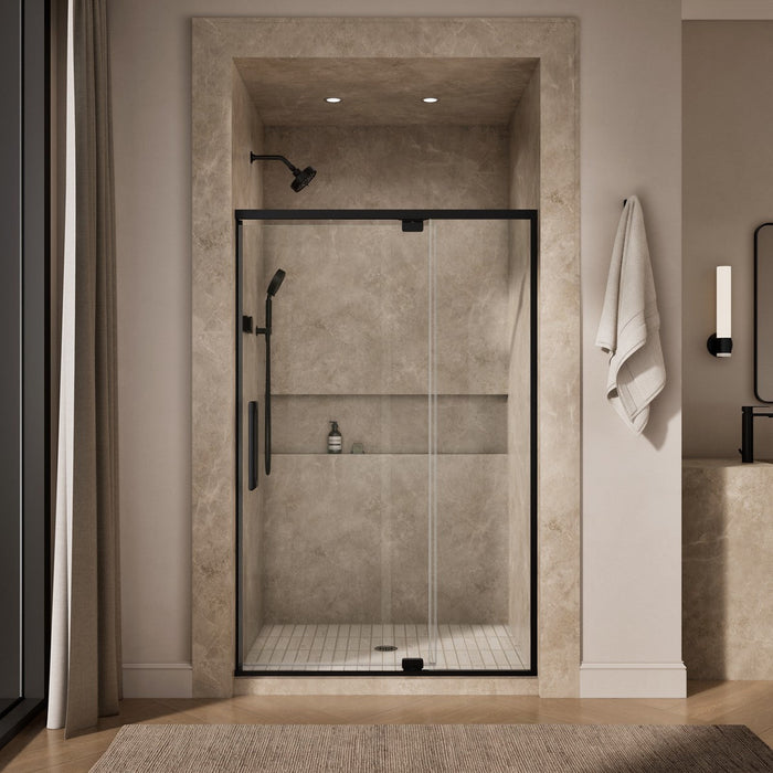KOHLER K-CA37596-8L Statement 76" H pivot shower door with 5/16"-thick glass