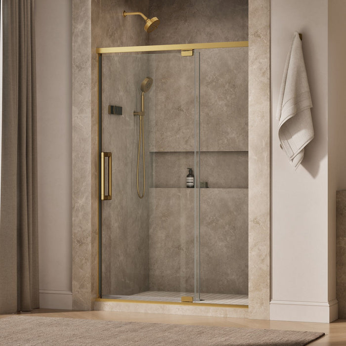KOHLER K-CA37596-8L Statement 76" H pivot shower door with 5/16"-thick glass