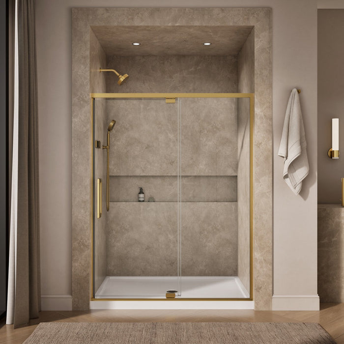 KOHLER K-CA37597-8L Statement 76" H pivot shower door with 5/16"-thick glass