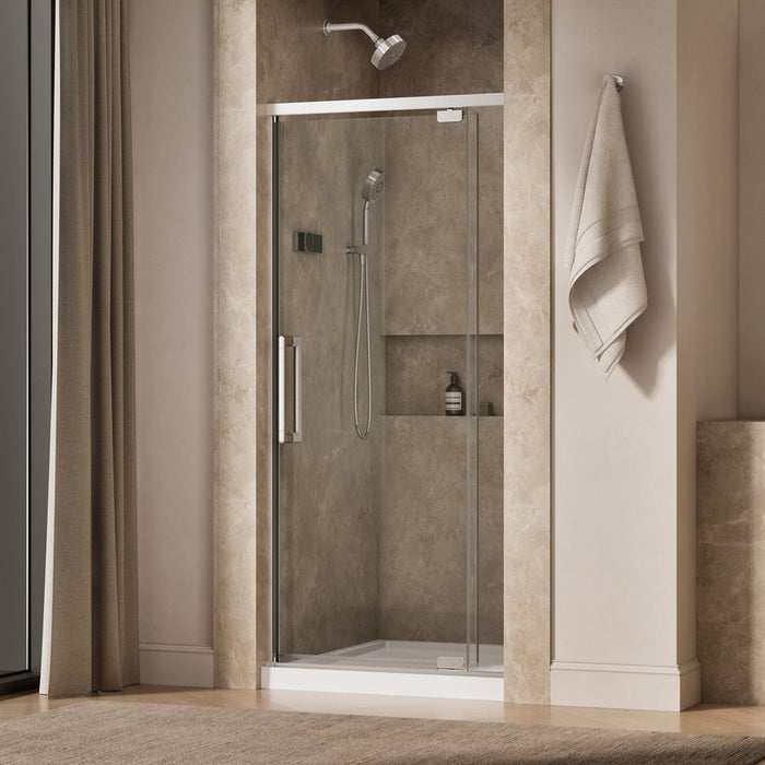 KOHLER K-CA37598-8L Statement 76" H pivot shower door with 5/16"-thick glass