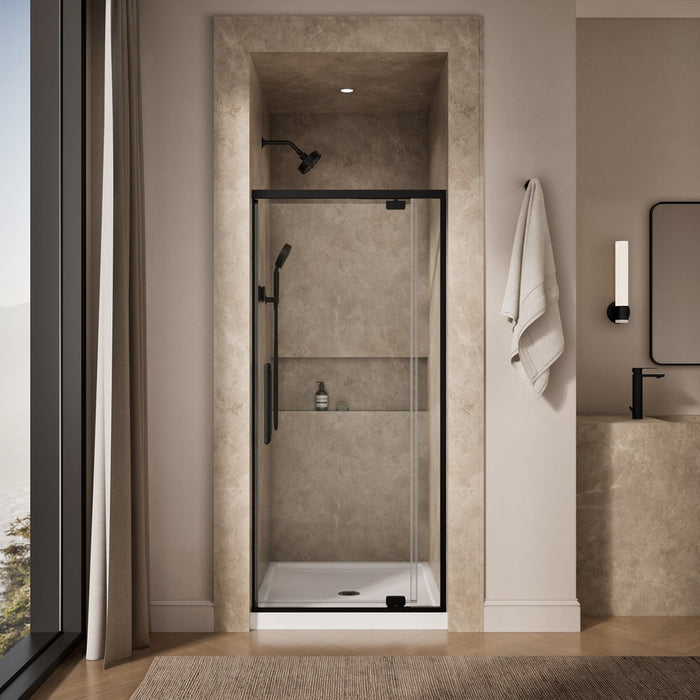 KOHLER K-CA37598-8L Statement 76" H pivot shower door with 5/16"-thick glass