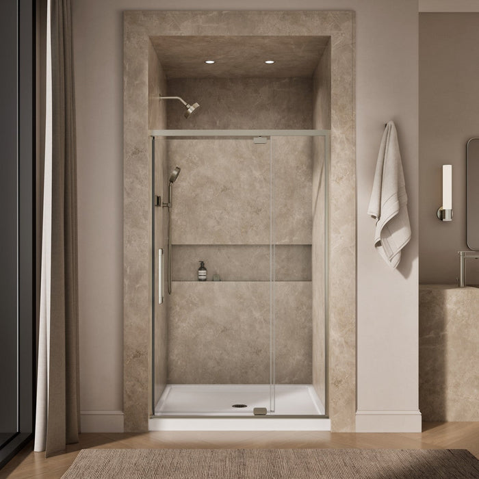 KOHLER K-CA37599-8L Statement 76" H pivot shower door with 5/16"-thick glass
