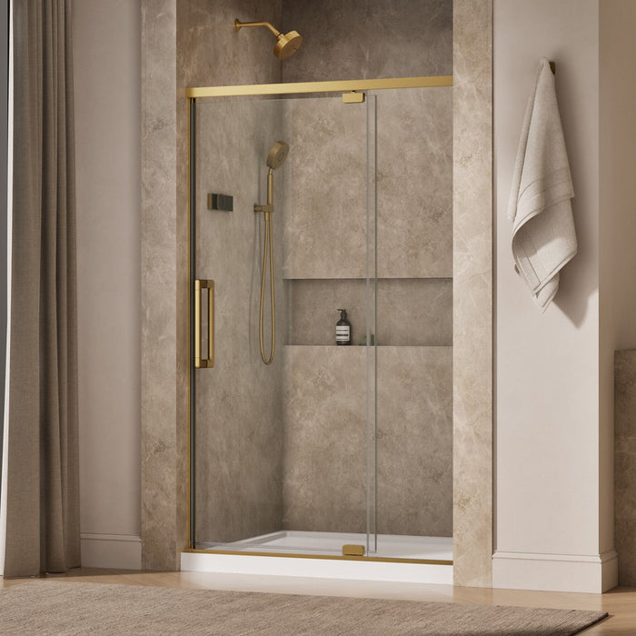 KOHLER K-CA37599-8L Statement 76" H pivot shower door with 5/16"-thick glass