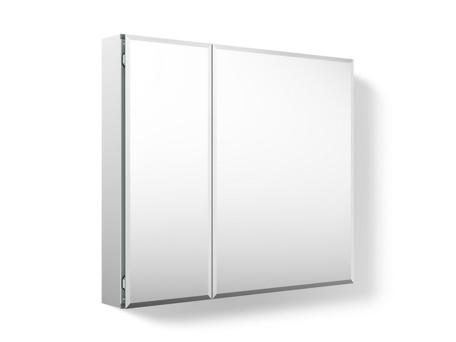 KOHLER K-CB-CLC3026FS CL Series 30" W x 26" H aluminum two-door medicine cabinet with mirrored doors, beveled edges
