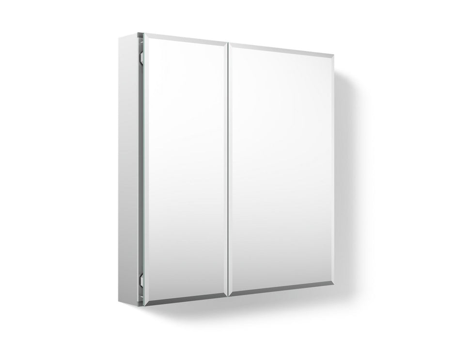 KOHLER K-CB-CLC2526FS CL Series 25" W x 26" H aluminum two-door medicine cabinet with mirrored doors, beveled edges