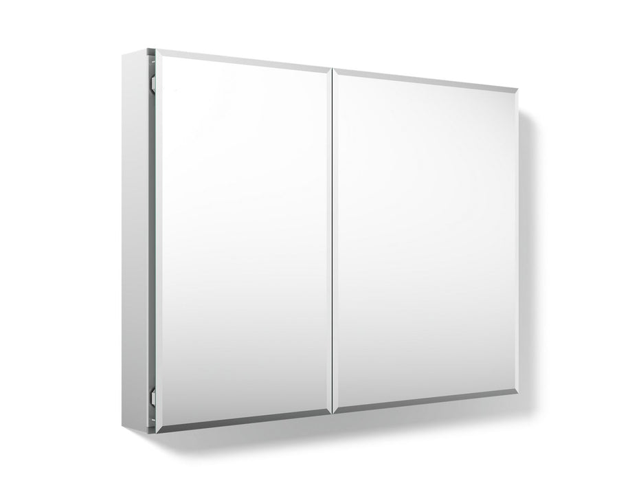 KOHLER K-CB-CLC3526FS CL Series 35" W x 26" H aluminum two-door medicine cabinet with mirrored doors, beveled edges