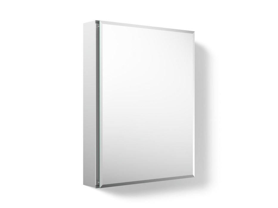 KOHLER K-CB-CLC2026FS CL Series 20" W x 26" H aluminum single-door medicine cabinet with mirrored door, beveled edges