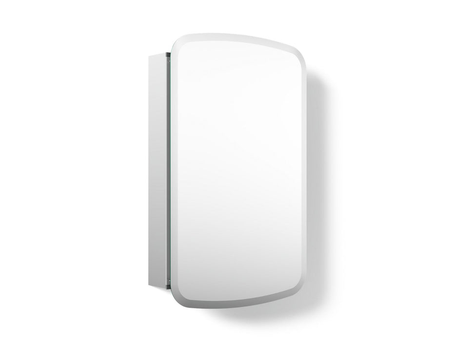 KOHLER K-CB-CLC2031BAN Bancroft 20" W x 31" H aluminum single-door medicine cabinet with mirrored door, beveled edges