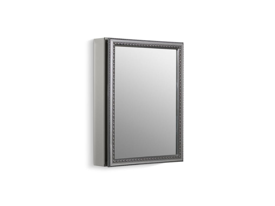 KOHLER K-CB-CLW2026SS CL Series 20" W x 26" H aluminum single-door medicine cabinet with decorative silver framed mirror