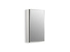 Kohler K-CB-CLC1526FS CL Series 15" W x 26" H aluminum single-door medicine cabinet with mirrored door, beveled edges