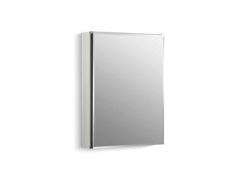 Kohler K-CB-CLC2026FS CL Series 20" W x 26" H aluminum single-door medicine cabinet with mirrored door, beveled edges