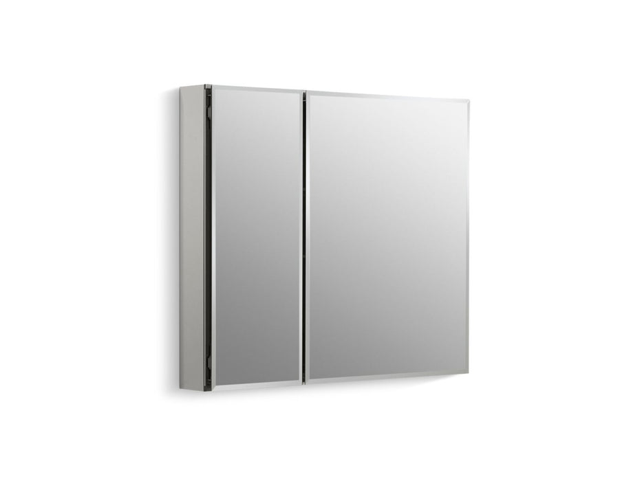 Kohler K-CB-CLC3026FS CL Series 30" W x 26" H aluminum two-door medicine cabinet with mirrored doors, beveled edges