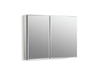 Kohler K-CB-CLC3526FS CL Series 35" W x 26" H aluminum two-door medicine cabinet with mirrored doors, beveled edges