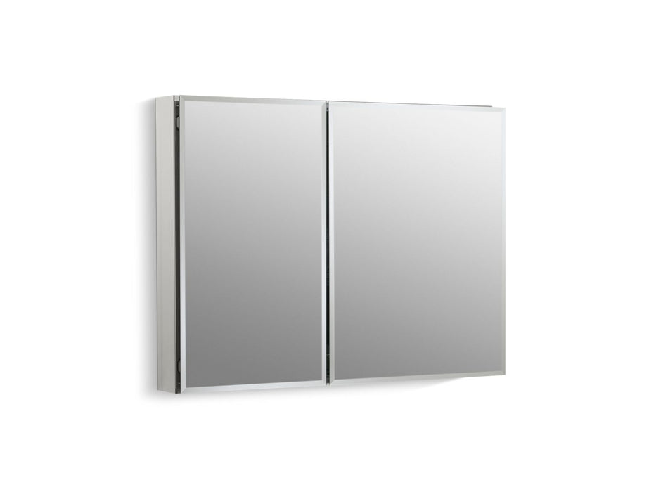 Kohler K-CB-CLC3526FS CL Series 35" W x 26" H aluminum two-door medicine cabinet with mirrored doors, beveled edges