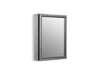 Kohler K-CB-CLW2026SS CL Series 20" W x 26" H aluminum single-door medicine cabinet with decorative silver framed mirrored door