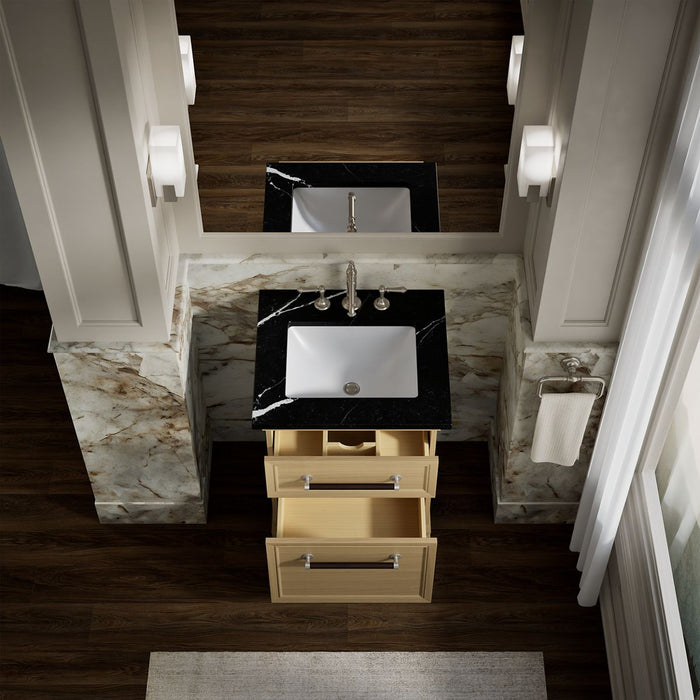Products in use in overhead room view